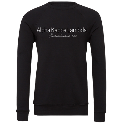 Alpha Kappa Lambda Embroidered Printed Name Crewneck Sweatshirts