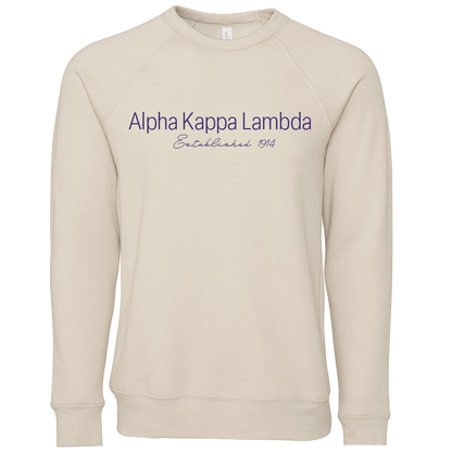 Alpha Kappa Lambda Embroidered Printed Name Crewneck Sweatshirts