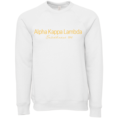 Alpha Kappa Lambda Embroidered Printed Name Crewneck Sweatshirts