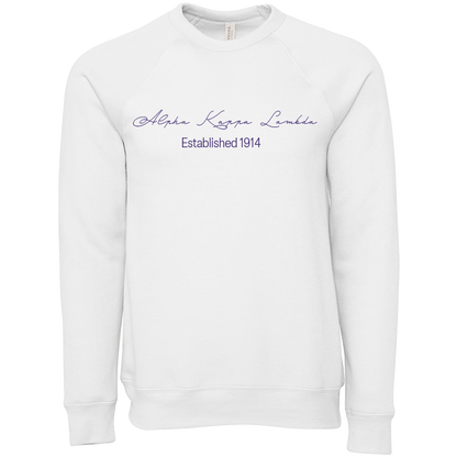 Alpha Kappa Lambda Embroidered Scripted Name Crewneck Sweatshirts