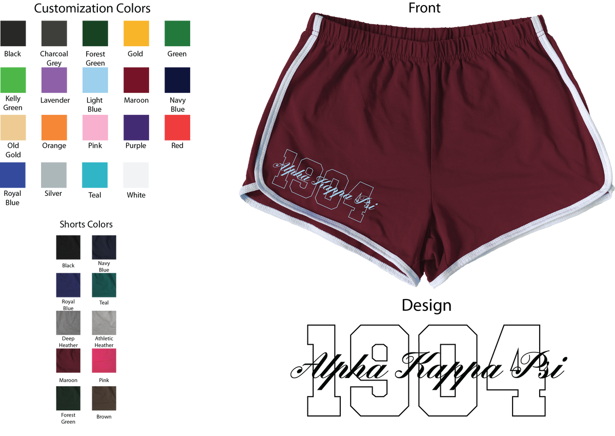 Alpha Kappa Psi Year and Name Women's Shorts