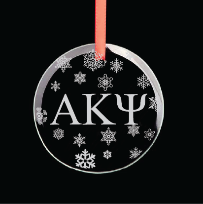 Alpha Kappa Psi Round Multi-Snowflake Ornament