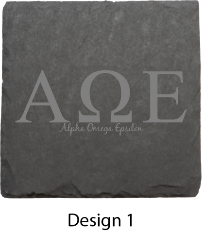 Alpha Omega Epsilon Stone Coasters - 4-Pack