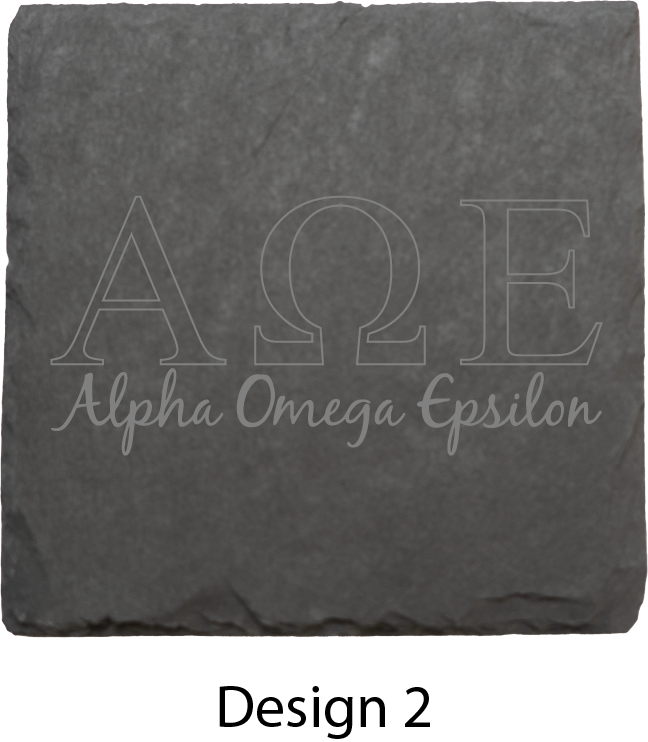 Alpha Omega Epsilon Stone Coasters - 4-Pack