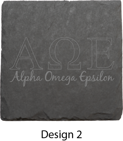 Alpha Omega Epsilon Stone Coasters - 4-Pack