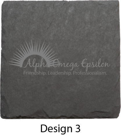 Alpha Omega Epsilon Stone Coasters - 4-Pack