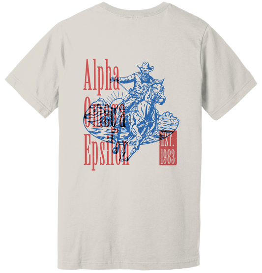 Alpha Omega Epsilon Cowboy Graphic T-Shirt