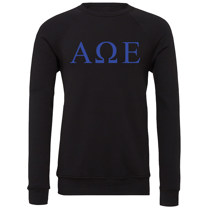 Alpha Omega Epsilon Lettered Crewneck Sweatshirts