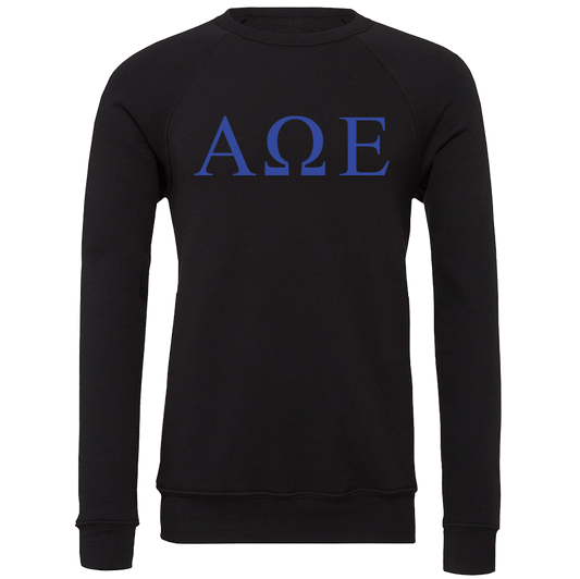 Alpha Omega Epsilon Lettered Crewneck Sweatshirts