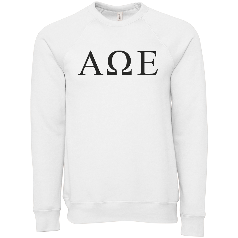 Alpha Omega Epsilon Lettered Crewneck Sweatshirts