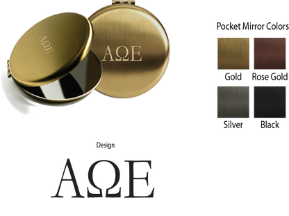 Alpha Omega Epsilon Lettered Pocket Mirrors