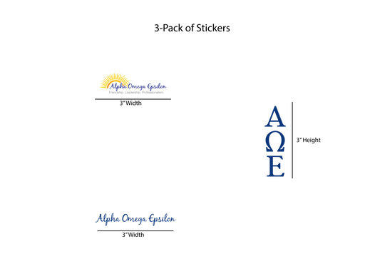 Alpha Omega Epsilon Permanent Stickers