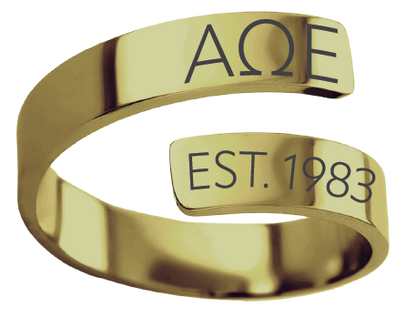 Alpha Omega Epsilon Year and Letters Rings
