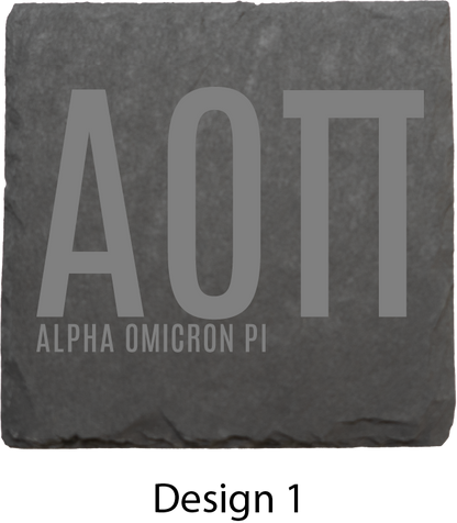 Alpha Omicron Pi Stone Coasters - 4-Pack