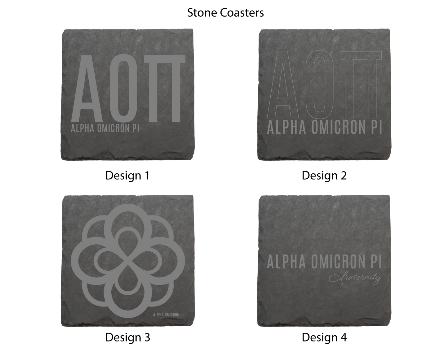 Alpha Omicron Pi Stone Coasters - 4-Pack