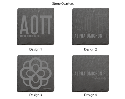 Alpha Omicron Pi Stone Coasters - 4-Pack