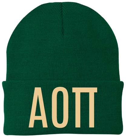 Alpha Omicron Pi Lettered Beanies