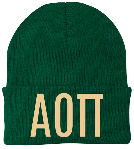 Alpha Omicron Pi Lettered Beanies