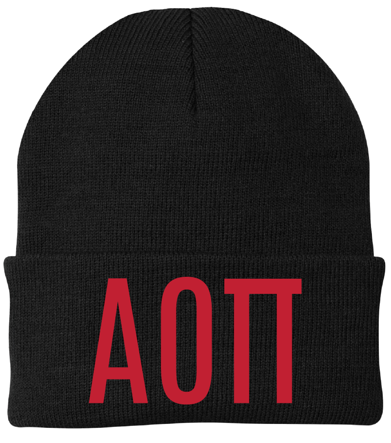 Alpha Omicron Pi Lettered Beanies