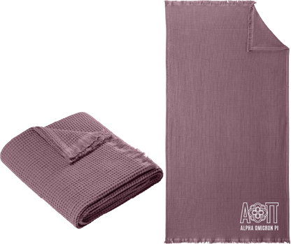 Alpha Omicron Pi Letters and Name Blankets