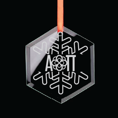 Alpha Omicron Pi Hexagon Single-Snowflake Ornament