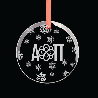 Alpha Omicron Pi Round Multi-Snowflake Ornament