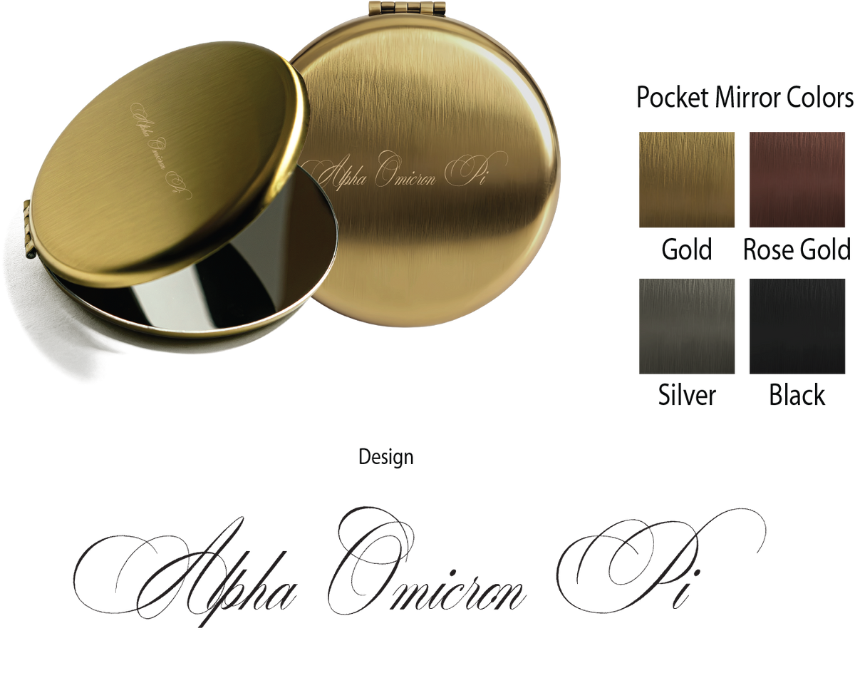 Alpha Omicron Pi Script Pocket Mirrors