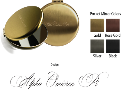 Alpha Omicron Pi Script Pocket Mirrors