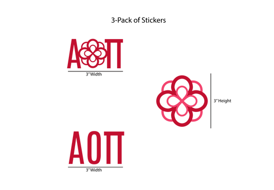 Alpha Omicron Pi Permanent Stickers