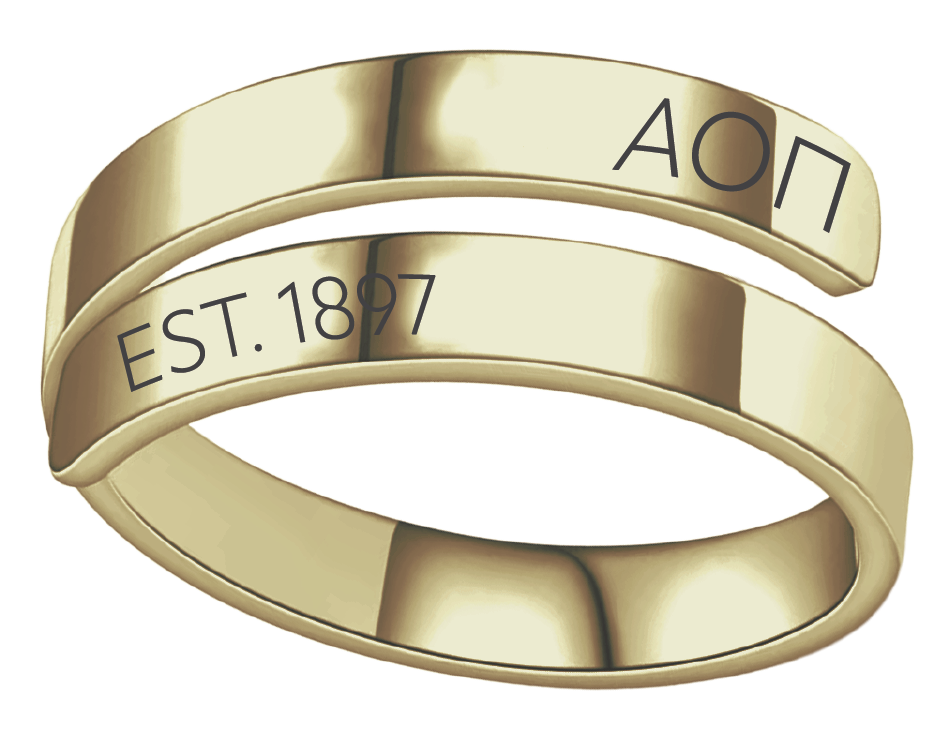 Alpha Omicron Pi Year and Letters Rings