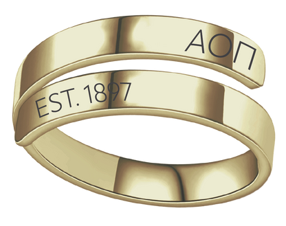 Alpha Omicron Pi Year and Letters Rings