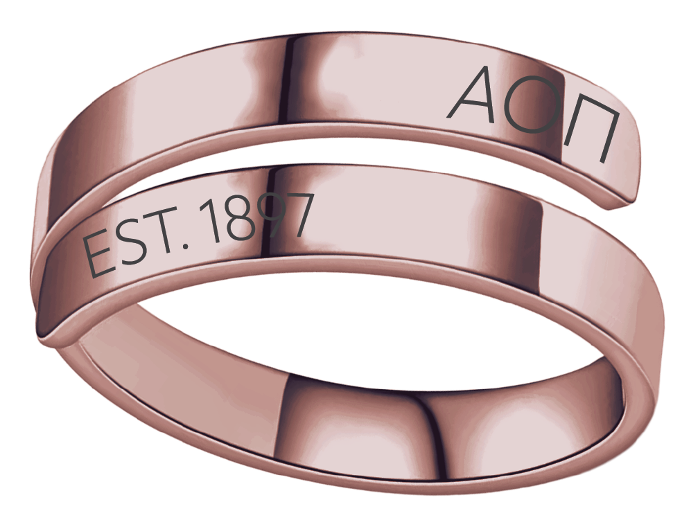 Alpha Omicron Pi Year and Letters Rings