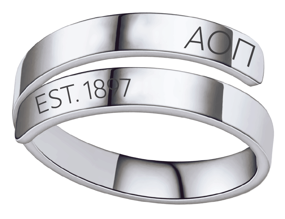 Alpha Omicron Pi Year and Letters Rings