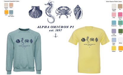 Alpha Omicron Pi Nautical Graphic T-Shirts