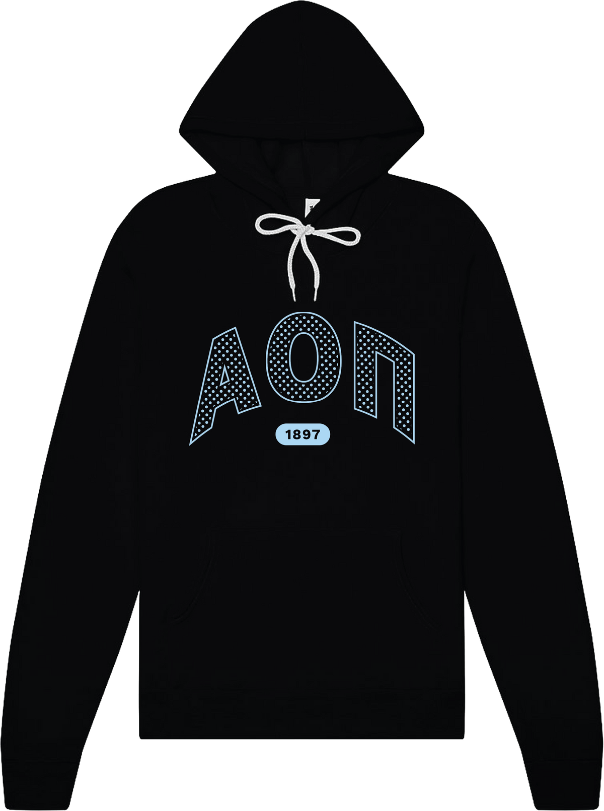 Alpha Omicron Pi polka dot black hoodie