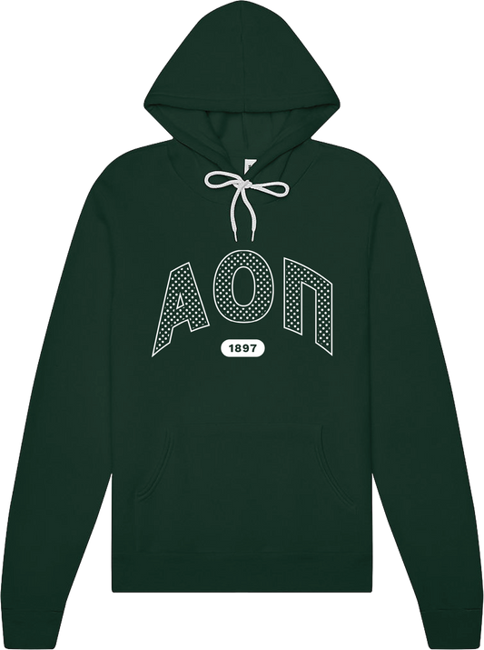 Alpha Omicron Pi polka dot forest hoodie