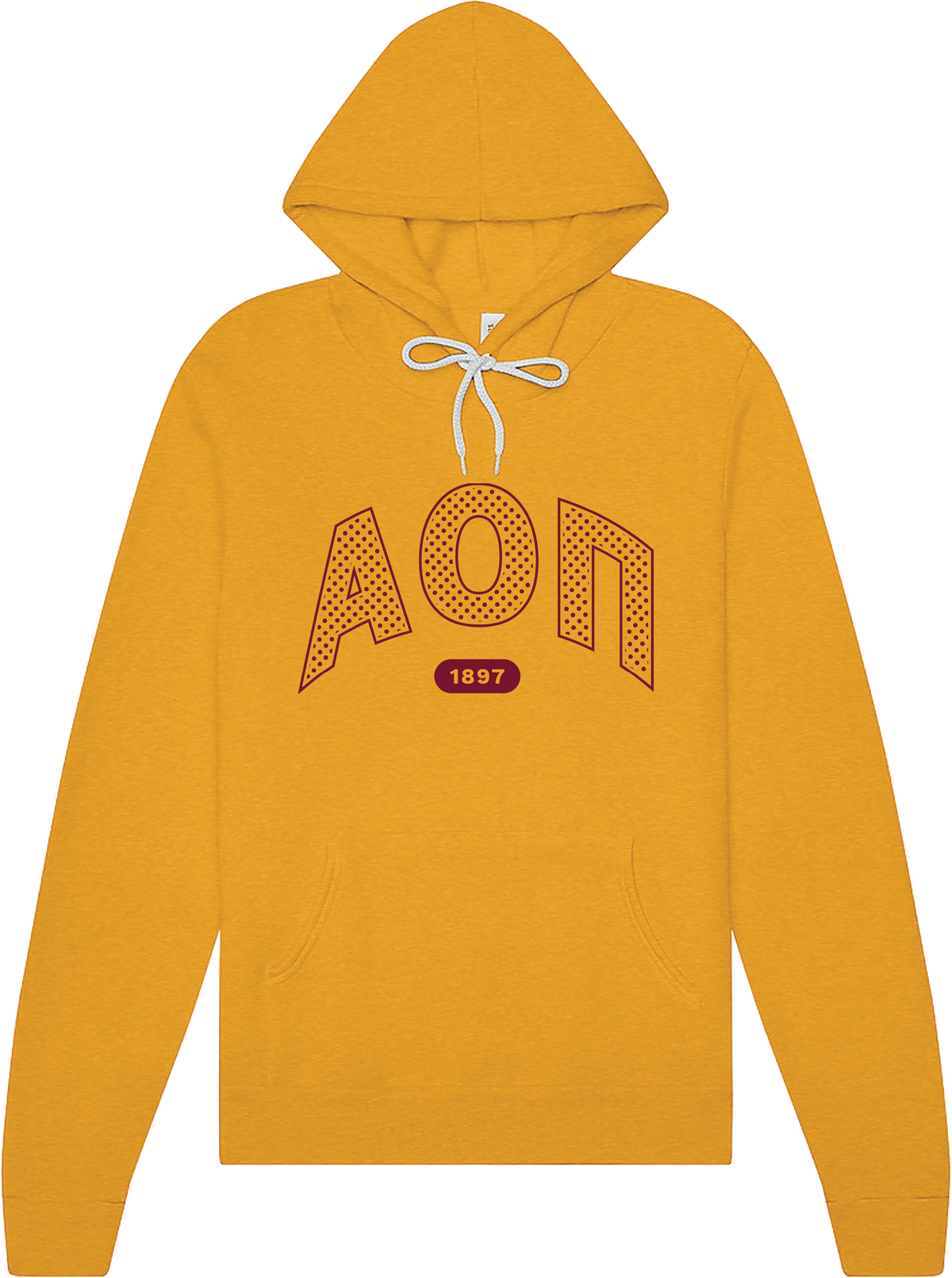 Alpha Omicron Pi polka dot mustard hoodie