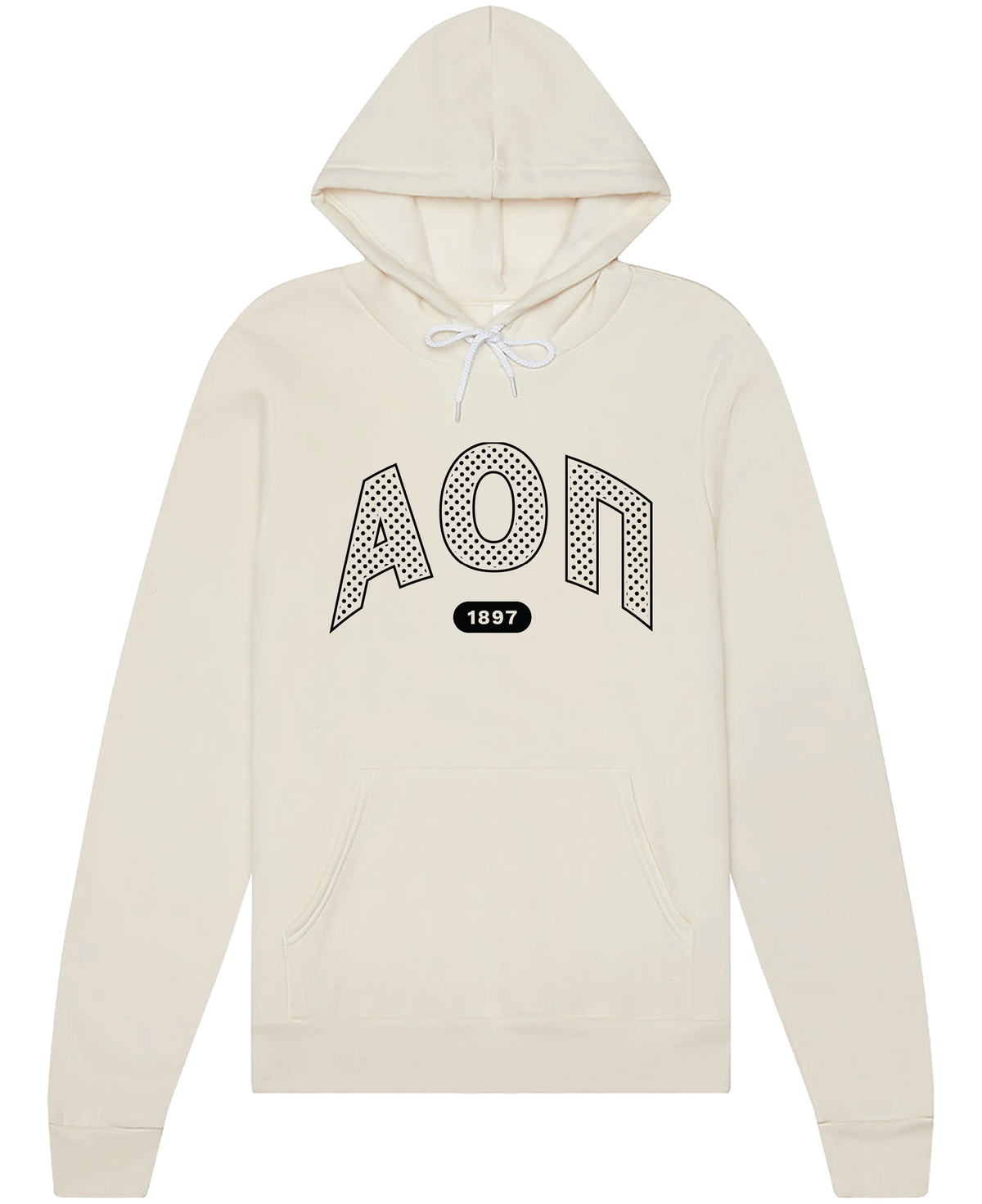 Alpha Omicron Pi polka dot natural hoodie