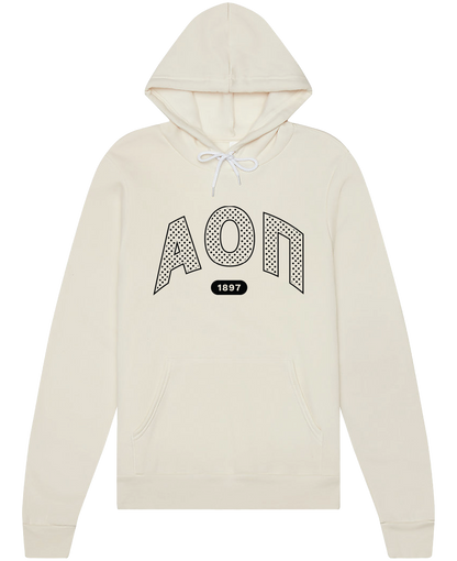 Alpha Omicron Pi polka dot natural hoodie