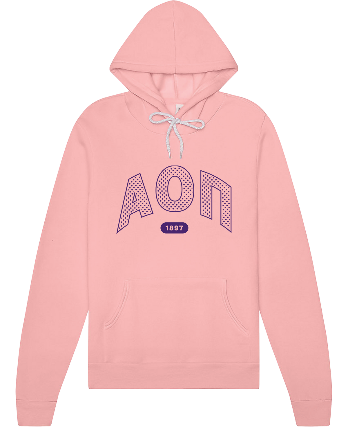 Alpha Omicron Pi polka dot pink hoodie