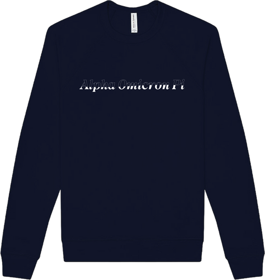 Alpha Omicron Pi Stitched Outline Crewnecks