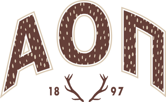 Alpha Omicron Pi Fawn Print Varsity Hoodie