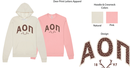 Alpha Omicron Pi Fawn Print Varsity Hoodie