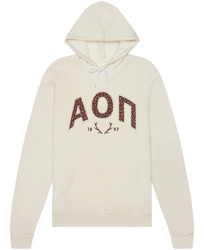 Alpha Omicron Pi Fawn Print Varsity Hoodie