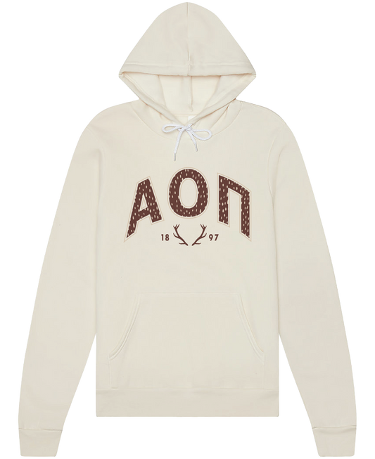 Alpha Omicron Pi Fawn Print Varsity Hoodie