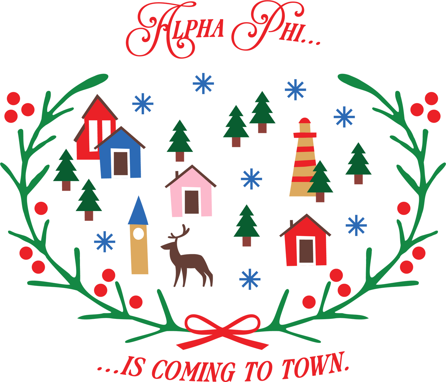 Alpha Phi Christmas Village Crewneck