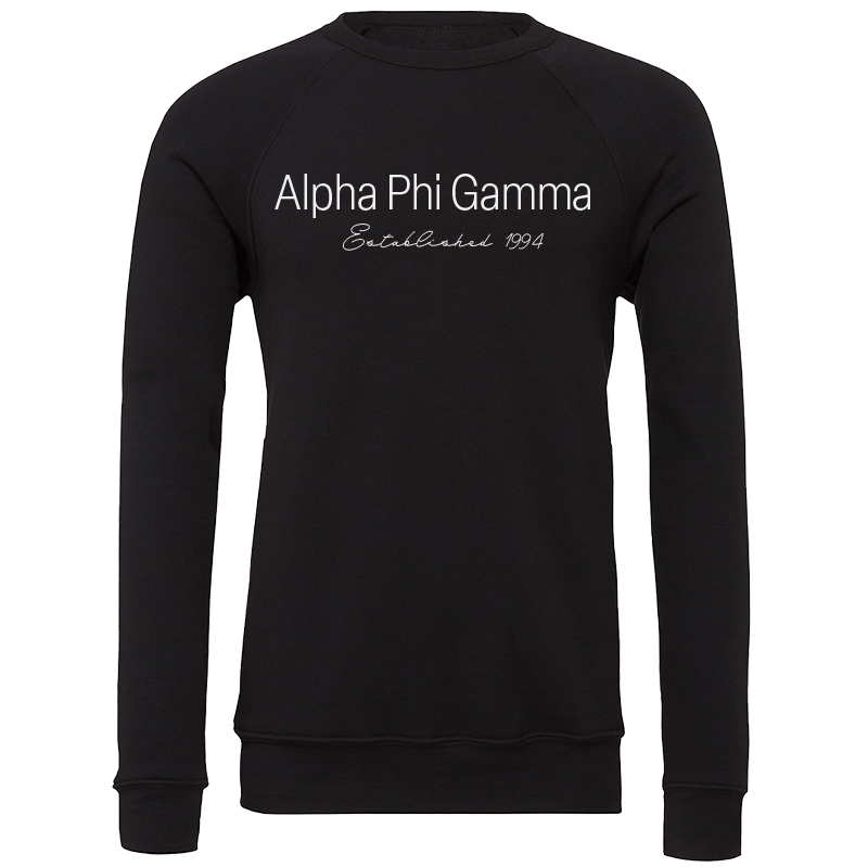 Alpha Phi Gamma Embroidered Printed Name Crewneck Sweatshirts