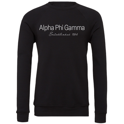 Alpha Phi Gamma Embroidered Printed Name Crewneck Sweatshirts