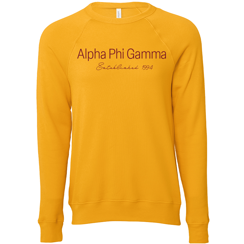 Alpha Phi Gamma Embroidered Printed Name Crewneck Sweatshirts