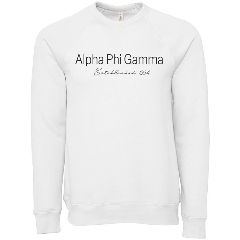 Alpha Phi Gamma Embroidered Printed Name Crewneck Sweatshirts